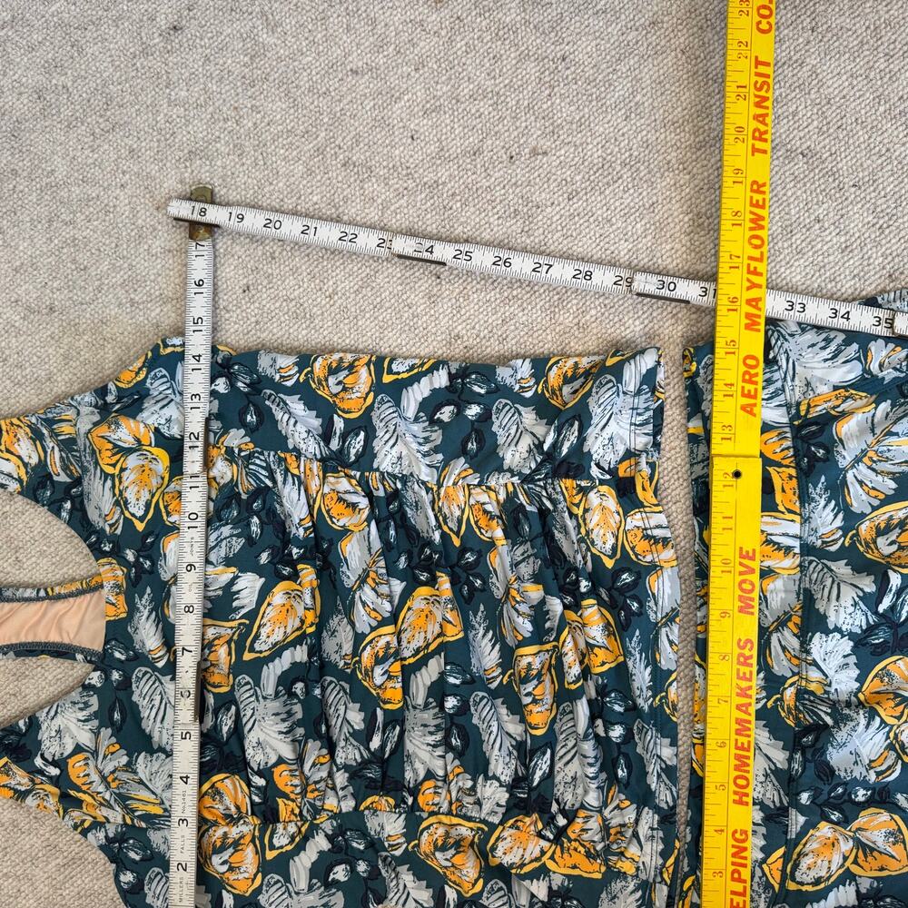 Garnet Hill 10 M Lemon Citrus Print Swim Suit 2 Piece Tankini Skirt Skort Green - Picture 8 of 12